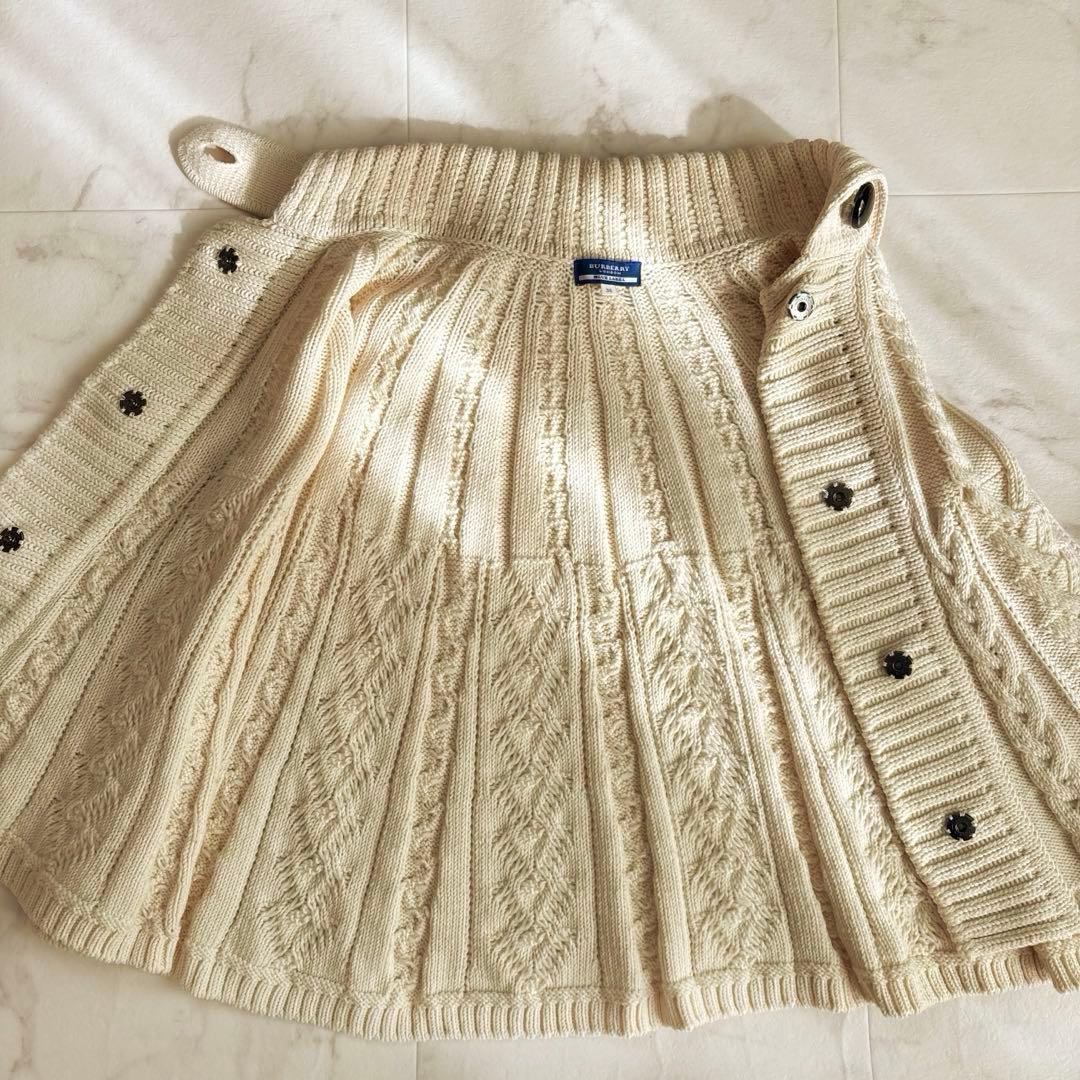 バーバリー ブルーレーベル ケーブル ニットポンチョ アイボリー 38
