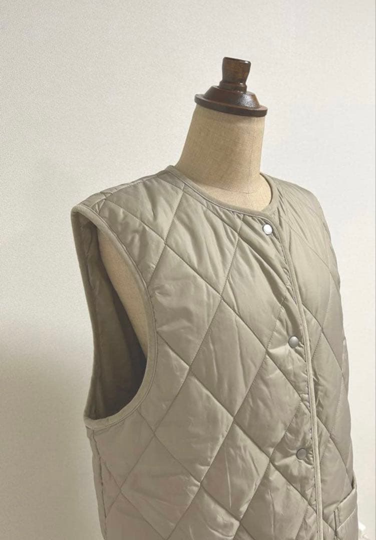 【未使用品】UNITED ARROWS キルティング ロングベスト　ベージュ