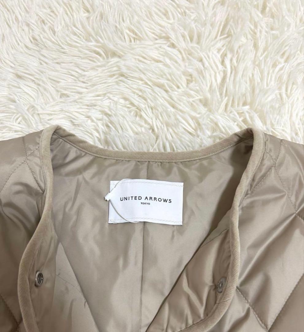 【未使用品】UNITED ARROWS キルティング ロングベスト　ベージュ