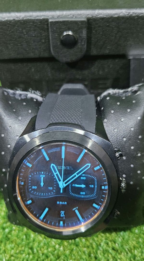 終値DIESEL 新品未使用 ディーゼルラバーベルト 腕時計 ブラック/ブルー