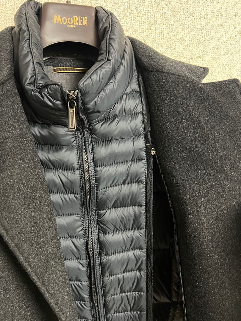 MOORERチェスターコート カシミア100%Harris-Tl 52グレー