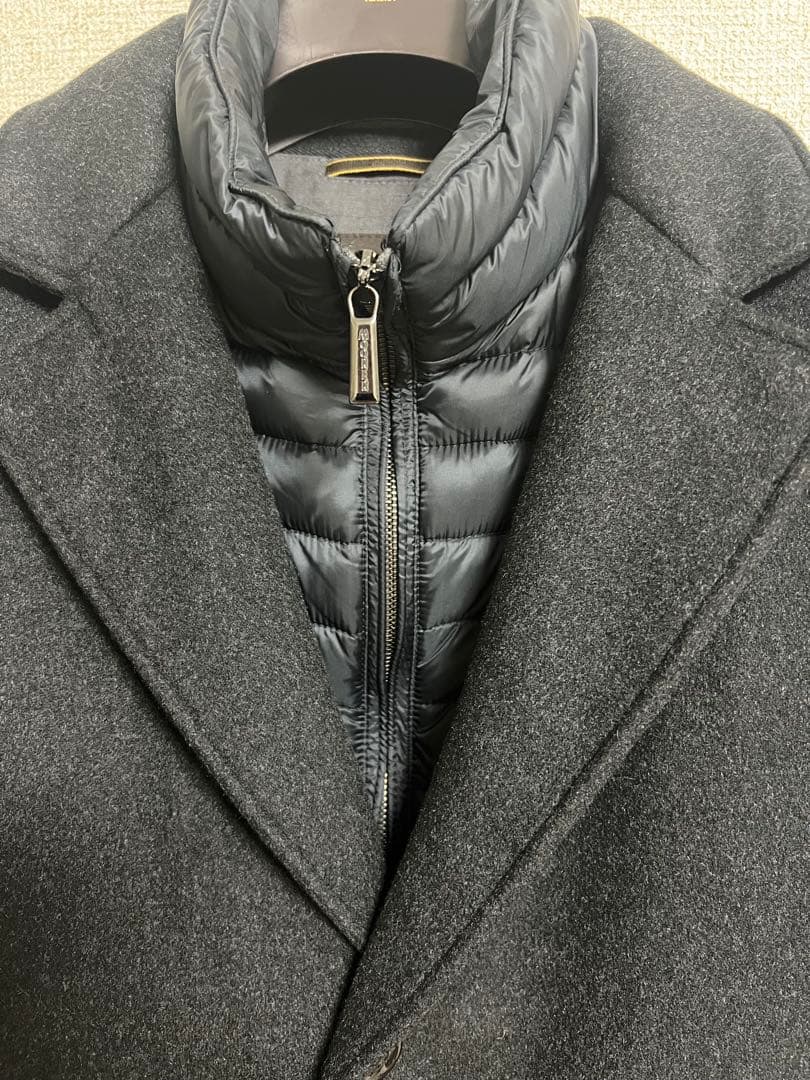 MOORERチェスターコート カシミア100%Harris-Tl 52グレー