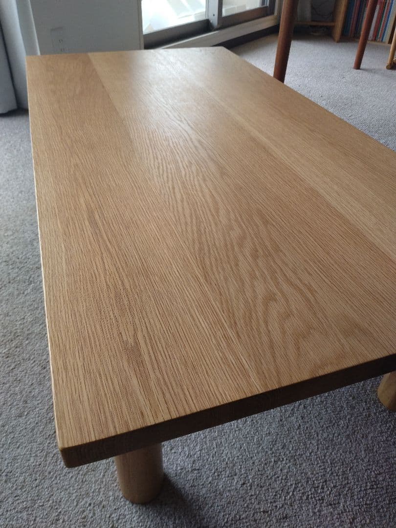 【極美品】MUJI無印良品 板と脚でできたローテーブル/オーク材/センター机座卓