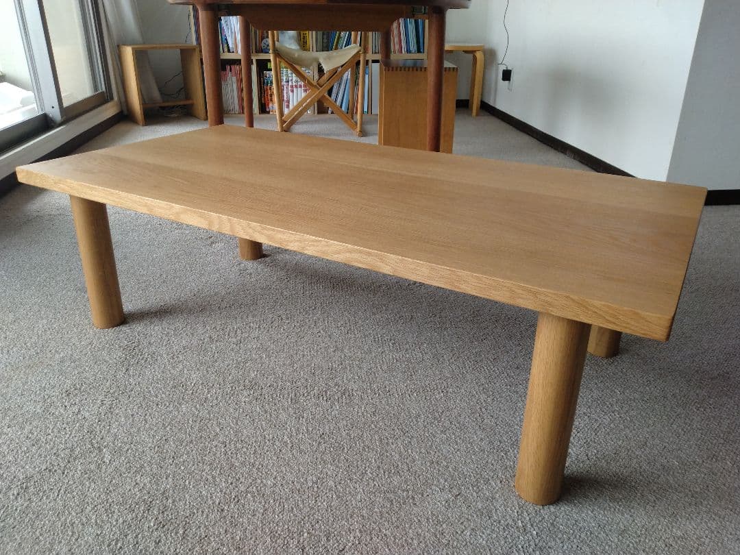 【極美品】MUJI無印良品 板と脚でできたローテーブル/オーク材/センター机座卓