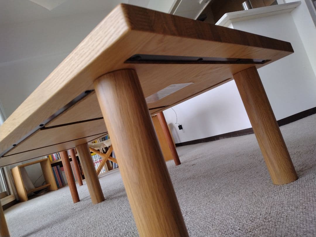 【極美品】MUJI無印良品 板と脚でできたローテーブル/オーク材/センター机座卓