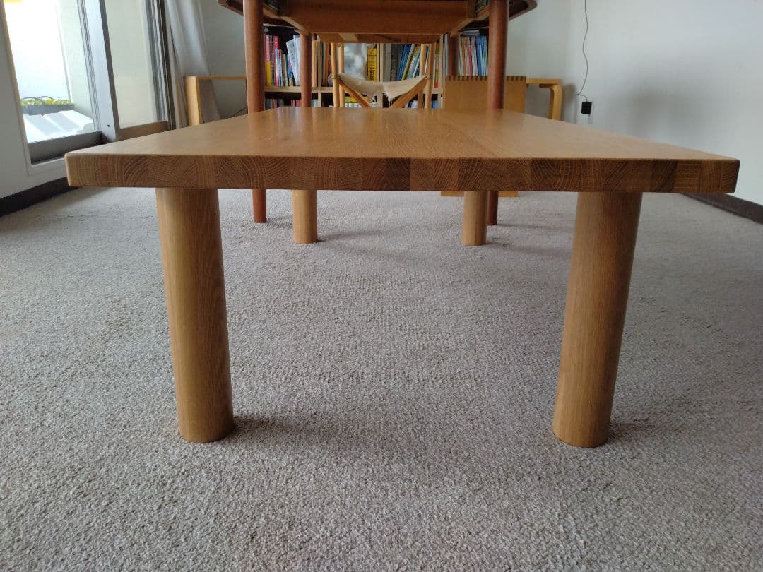 【極美品】MUJI無印良品 板と脚でできたローテーブル/オーク材/センター机座卓