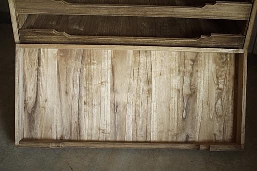 古い木製の引き出し4段　食器棚　キャビネット　古家具　古民家