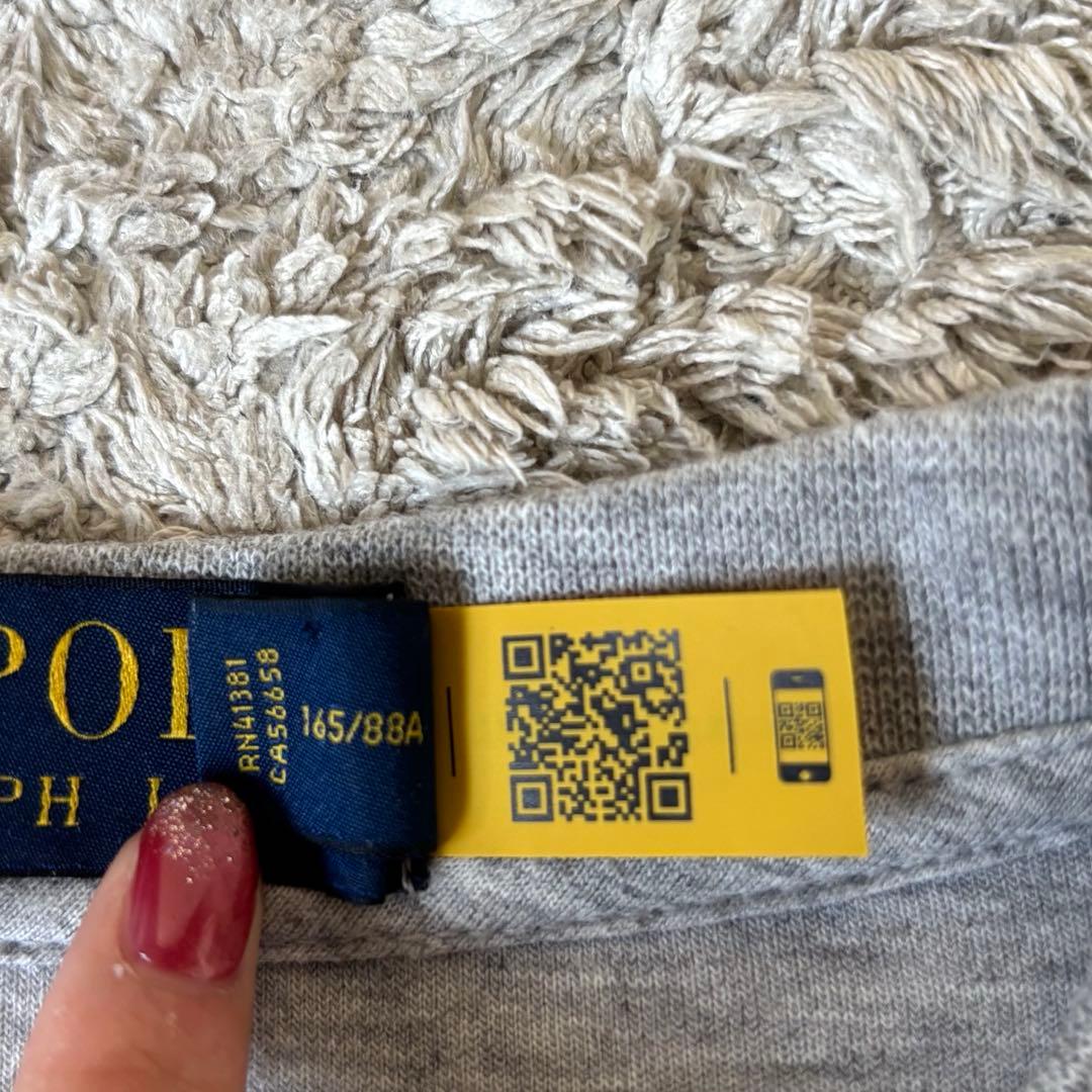 【美品✨】ポロラルフローレン　パーカー　スウェット　ポニー刺繍　総柄　グレー