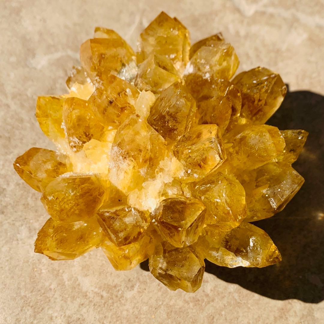 【⭐️魔除け開運の耀き⭐️】オレンジ色 ブラジル産 シトリン クラスター 天然石