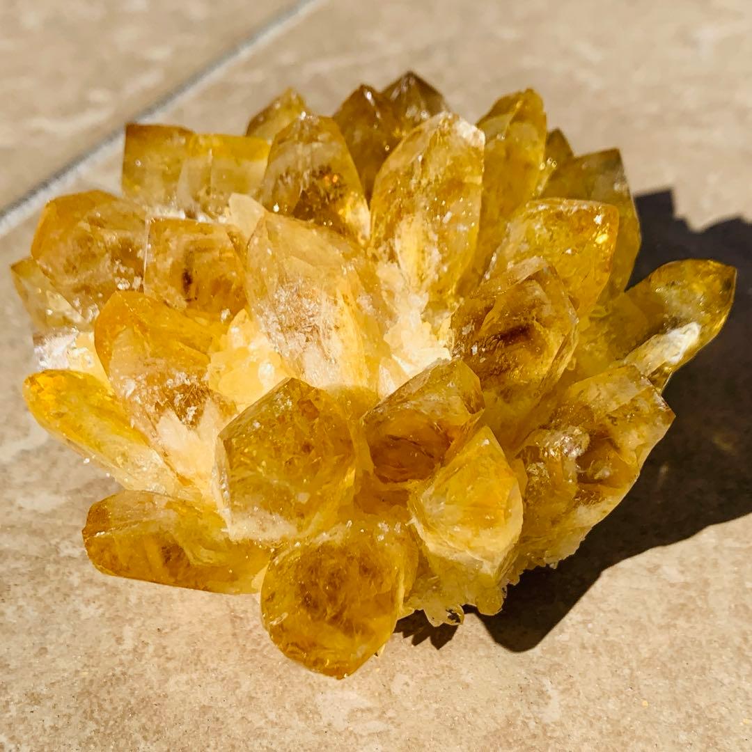 【⭐️魔除け開運の耀き⭐️】オレンジ色 ブラジル産 シトリン クラスター 天然石