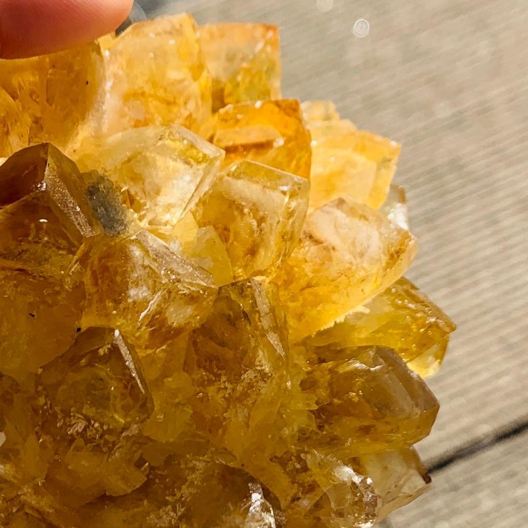 【⭐️魔除け開運の耀き⭐️】オレンジ色 ブラジル産 シトリン クラスター 天然石