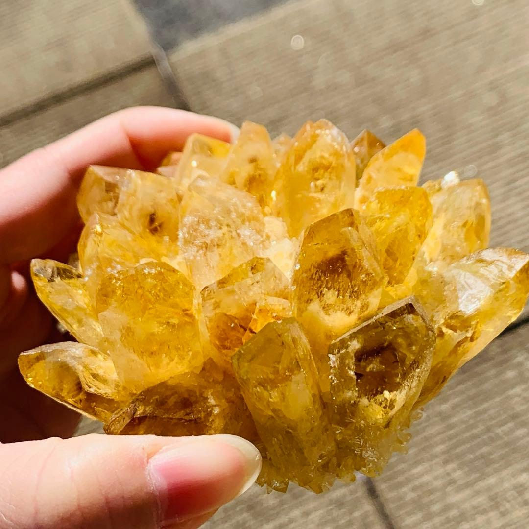 【⭐️魔除け開運の耀き⭐️】オレンジ色 ブラジル産 シトリン クラスター 天然石
