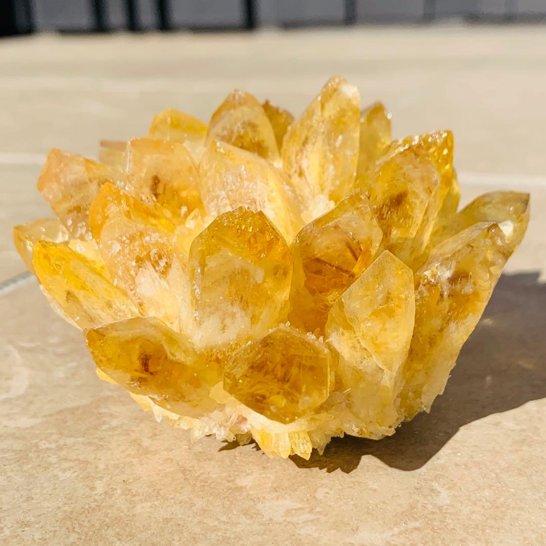 【⭐️魔除け開運の耀き⭐️】オレンジ色 ブラジル産 シトリン クラスター 天然石