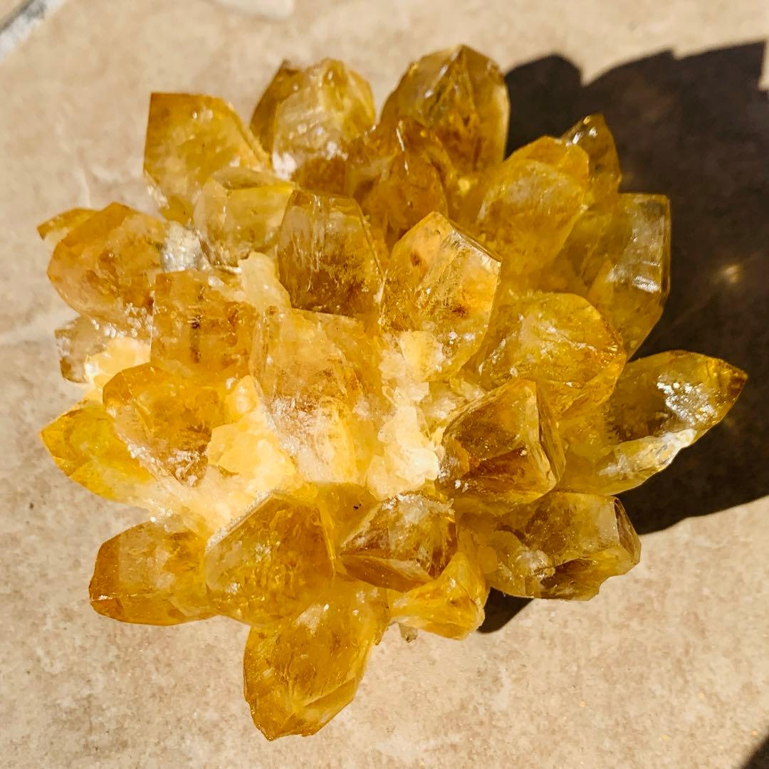 【⭐️魔除け開運の耀き⭐️】オレンジ色 ブラジル産 シトリン クラスター 天然石