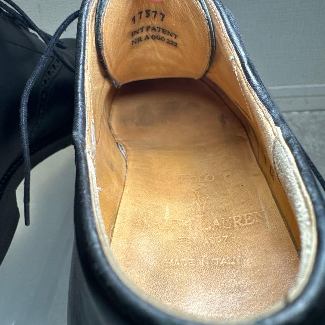 17 美品　ラルフローレン　イタリア製　革靴　25EE レザーシューズ　ブラック