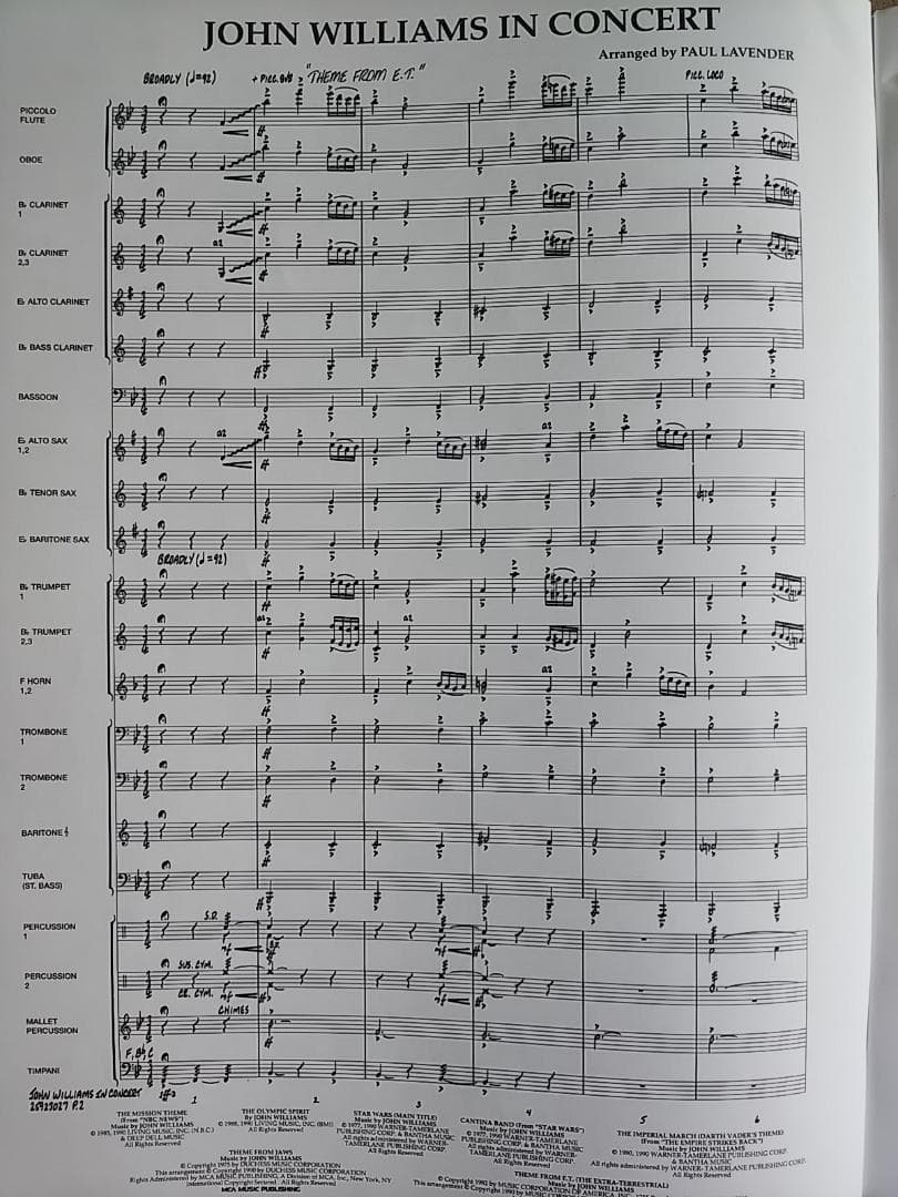 吹奏楽　楽譜　ジョン・ウィリアムズ・イン・コンサート　Hal Leonard