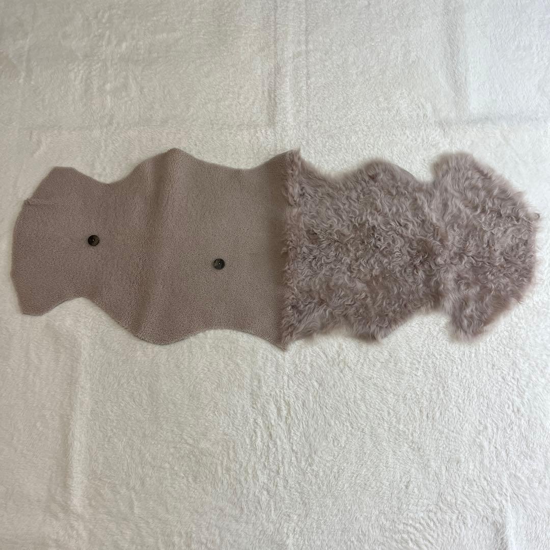 新品タグ付　GUSHLOW & COLE 牛革　ボア　ファー　ストール　マフラー