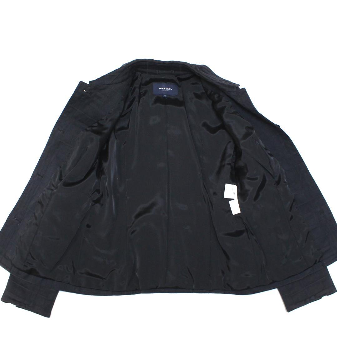 美品 バーバリーロンドン シャドーチェック デニム ジャケット 42 黒