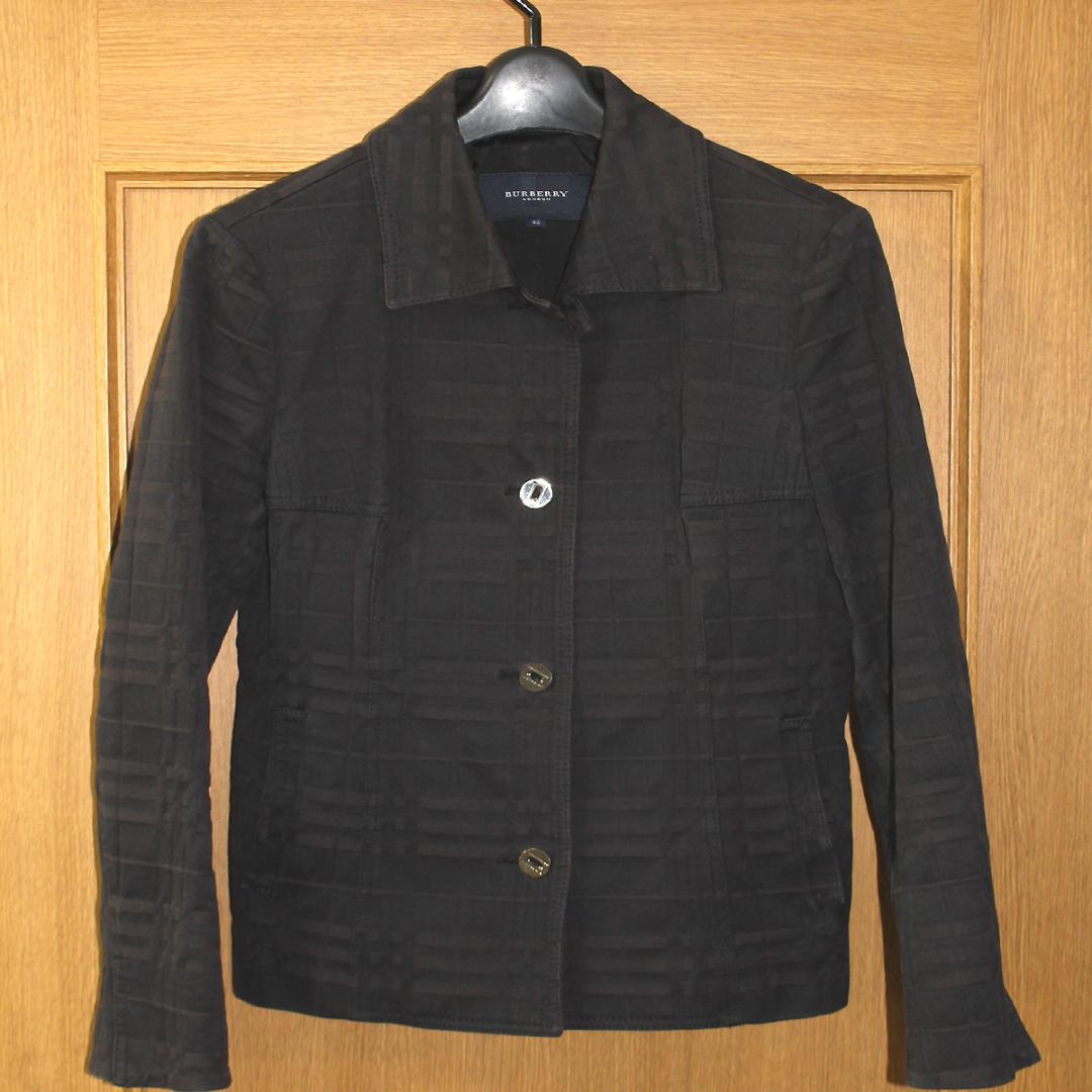 美品 バーバリーロンドン シャドーチェック デニム ジャケット 42 黒