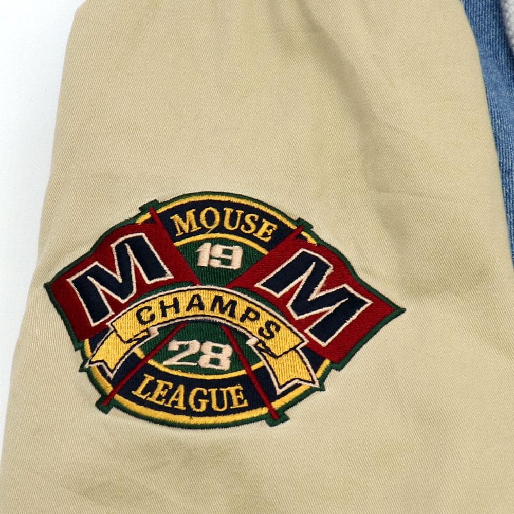 90s DISNEY ミッキーマウス 背中ビッグ刺繍 デニム スタジャン Y2K