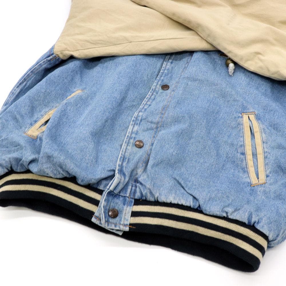 90s DISNEY ミッキーマウス 背中ビッグ刺繍 デニム スタジャン Y2K