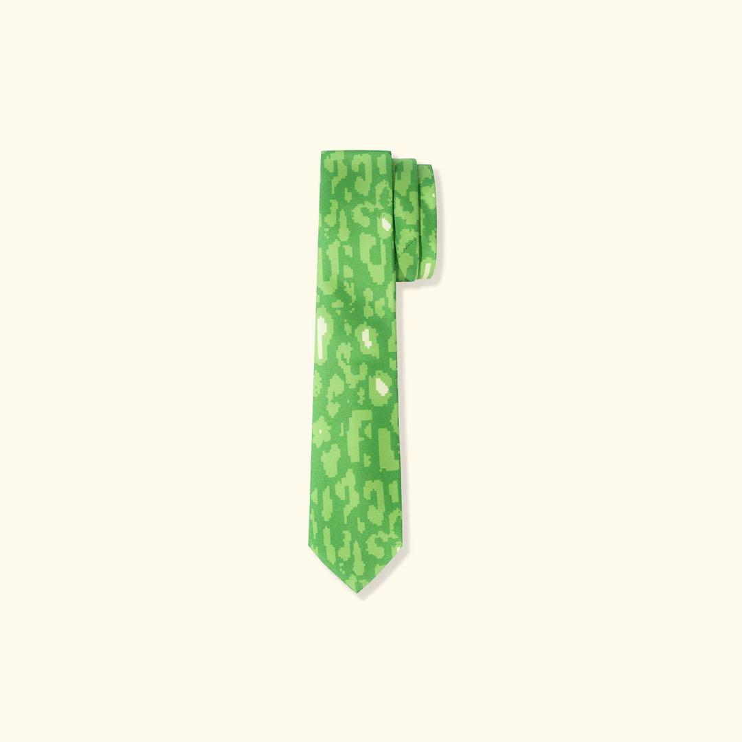 小物 FLEUR CAMO WIDE SILK TIE GREEN