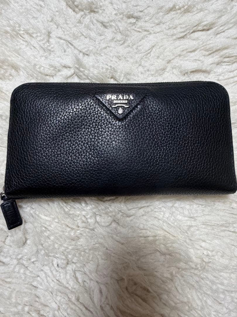 美品♡PRADA プラダ♡ヴィッテロダイノレザーラウンドファスナー長財布　正規品