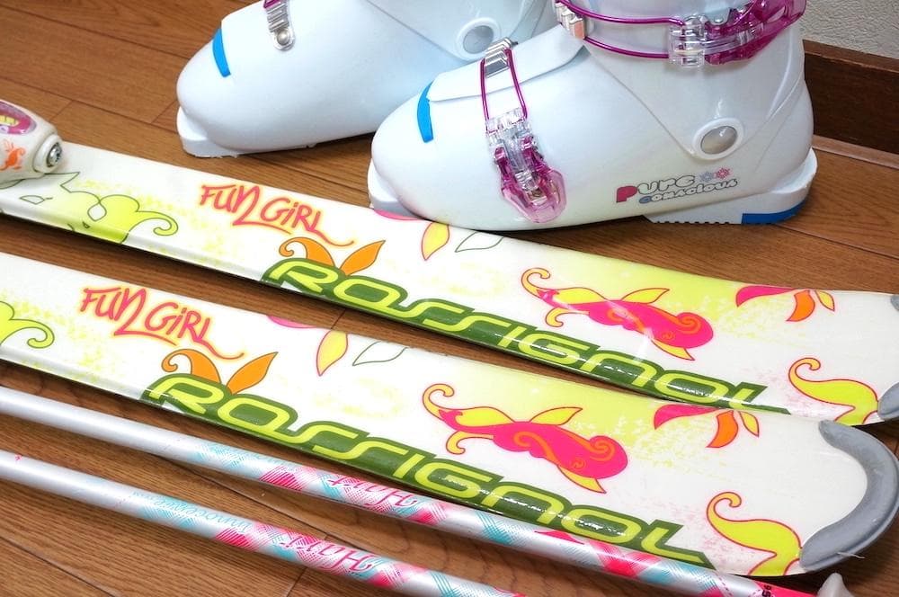 メンテ済 140cm 靴24cm ROSSIGNOL スキーセット