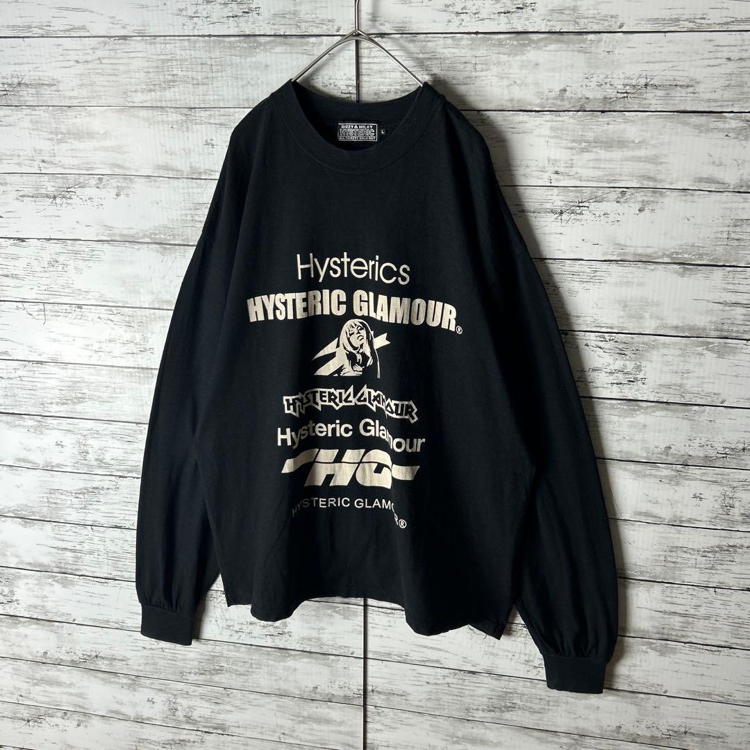 3723M【美品】ヒステリックグラマー☆ヒスガール 複数ロゴ 長袖Ｔシャツ
