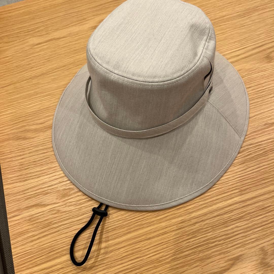 サンバリア100 ウィンドハット Ｍサイズ アイボリー ストラップ付き