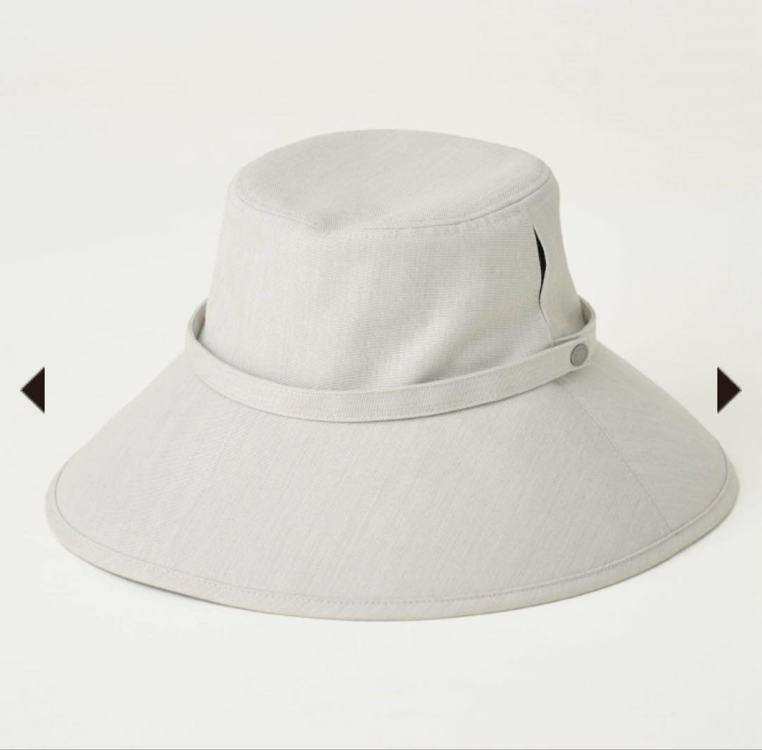 サンバリア100 ウィンドハット Ｍサイズ アイボリー ストラップ付き