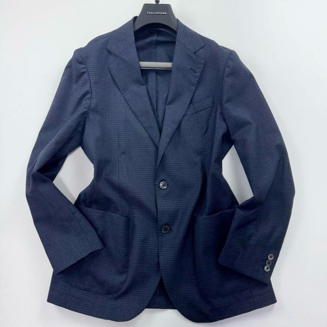 極美品✨トンボリーニ テーラードジャケット レダ生地 チェック Super110