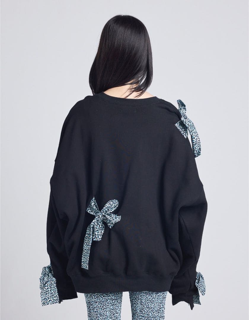 little sunny biteリボン付きレオパードスウェット