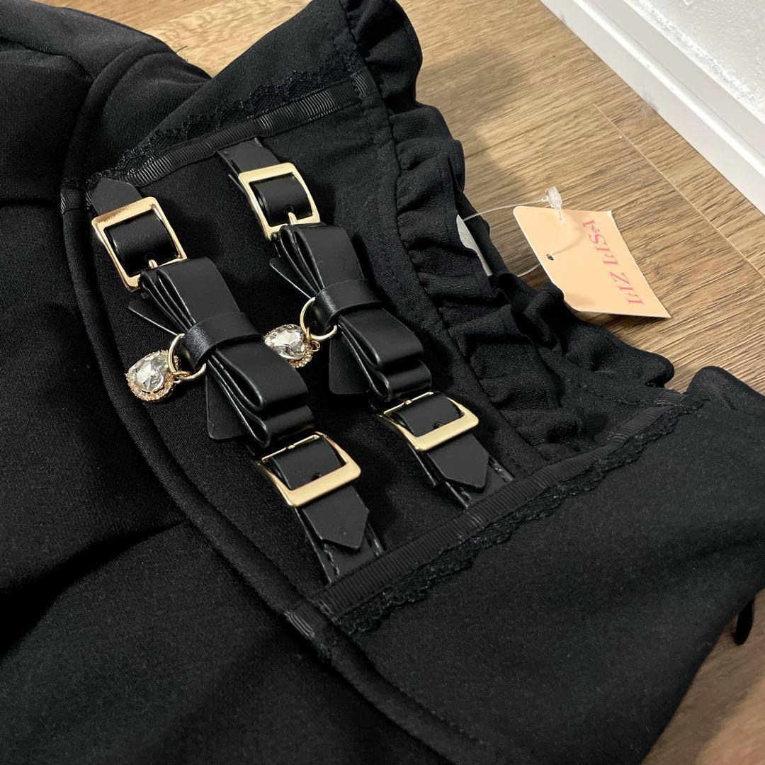 リズリサ LIZLISA 2連リボンベルトスカパン ブラック