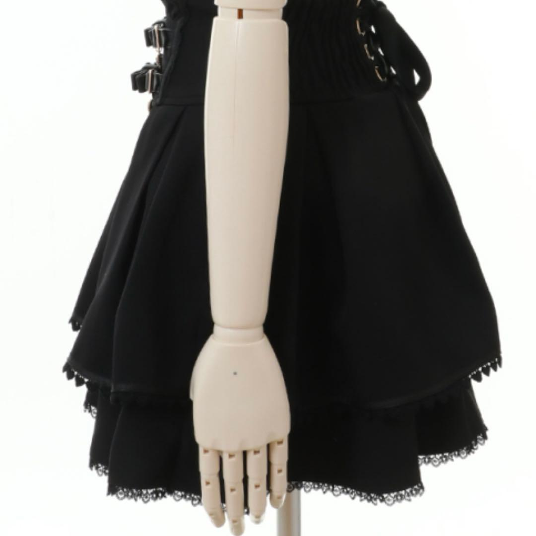 リズリサ LIZLISA 2連リボンベルトスカパン ブラック