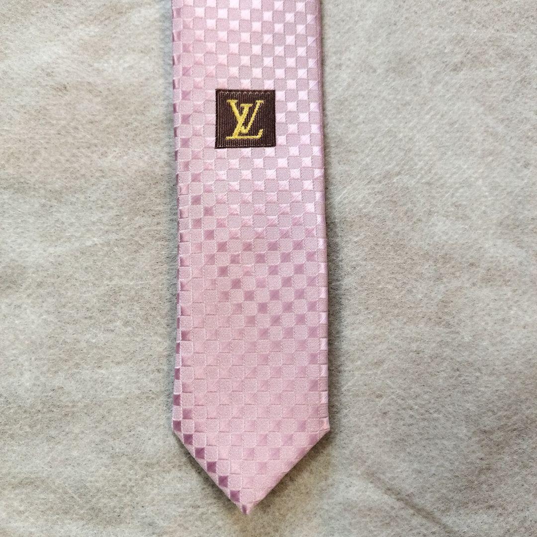 LOUIS VUITTON ルイヴィトン マイクロダミエ ピンク ネクタイ