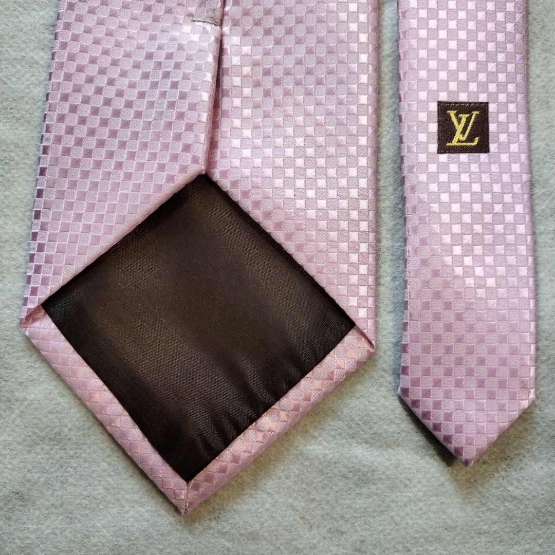 LOUIS VUITTON ルイヴィトン マイクロダミエ ピンク ネクタイ