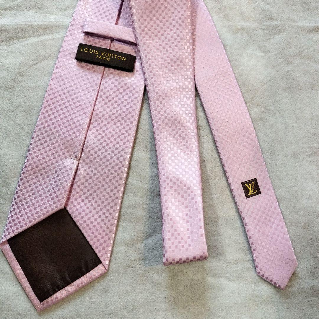 LOUIS VUITTON ルイヴィトン マイクロダミエ ピンク ネクタイ