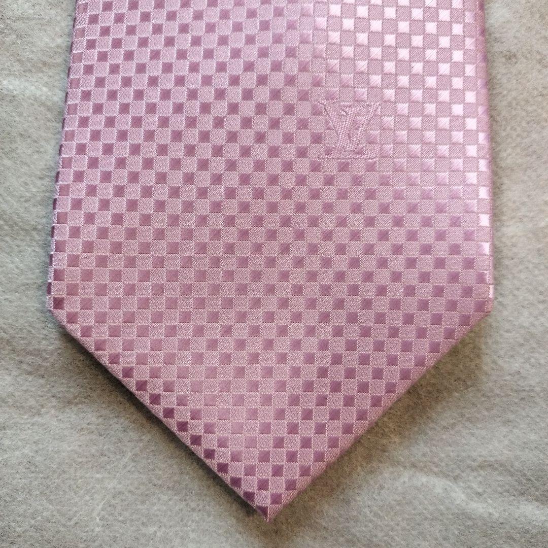 LOUIS VUITTON ルイヴィトン マイクロダミエ ピンク ネクタイ