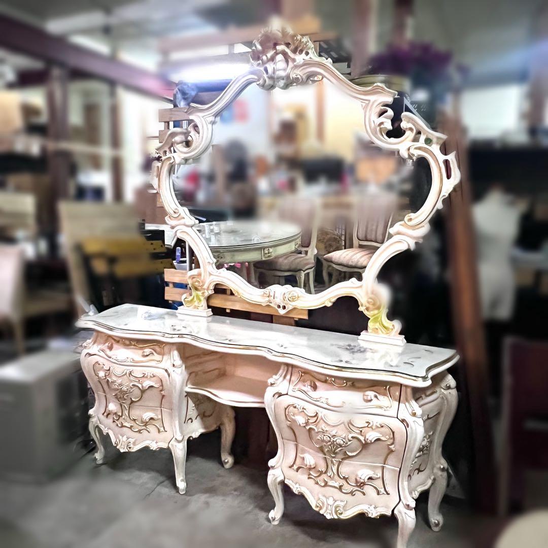 ケ*ブ様 ロココ調 姫家具 アンティーク ドレッサー 大型 豪華 猫脚