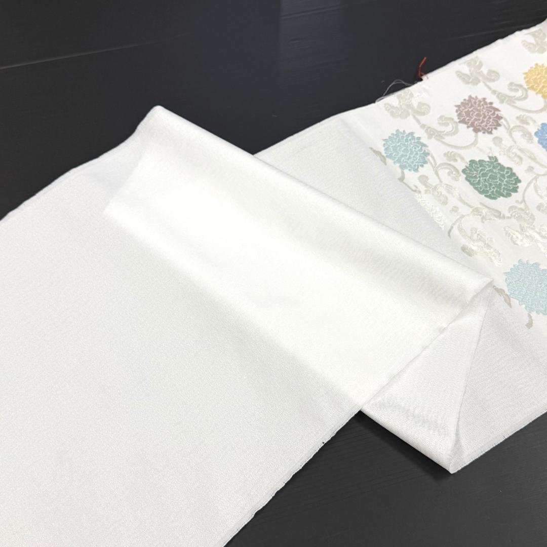 訳あり　名古屋帯　西陣織　花唐草　お仕立て込み