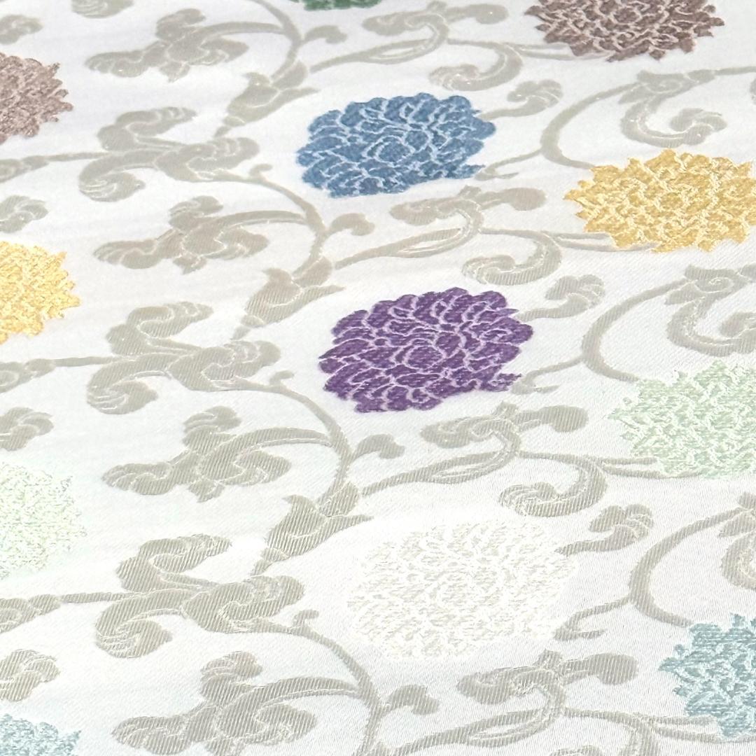 訳あり　名古屋帯　西陣織　花唐草　お仕立て込み