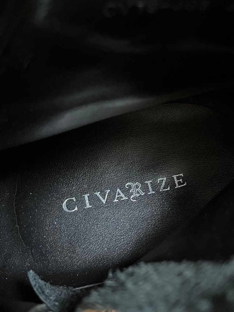 シヴァーライズ　レザーヒールブーツ　/42　ブラック　本革　チェーン装飾　ジップ