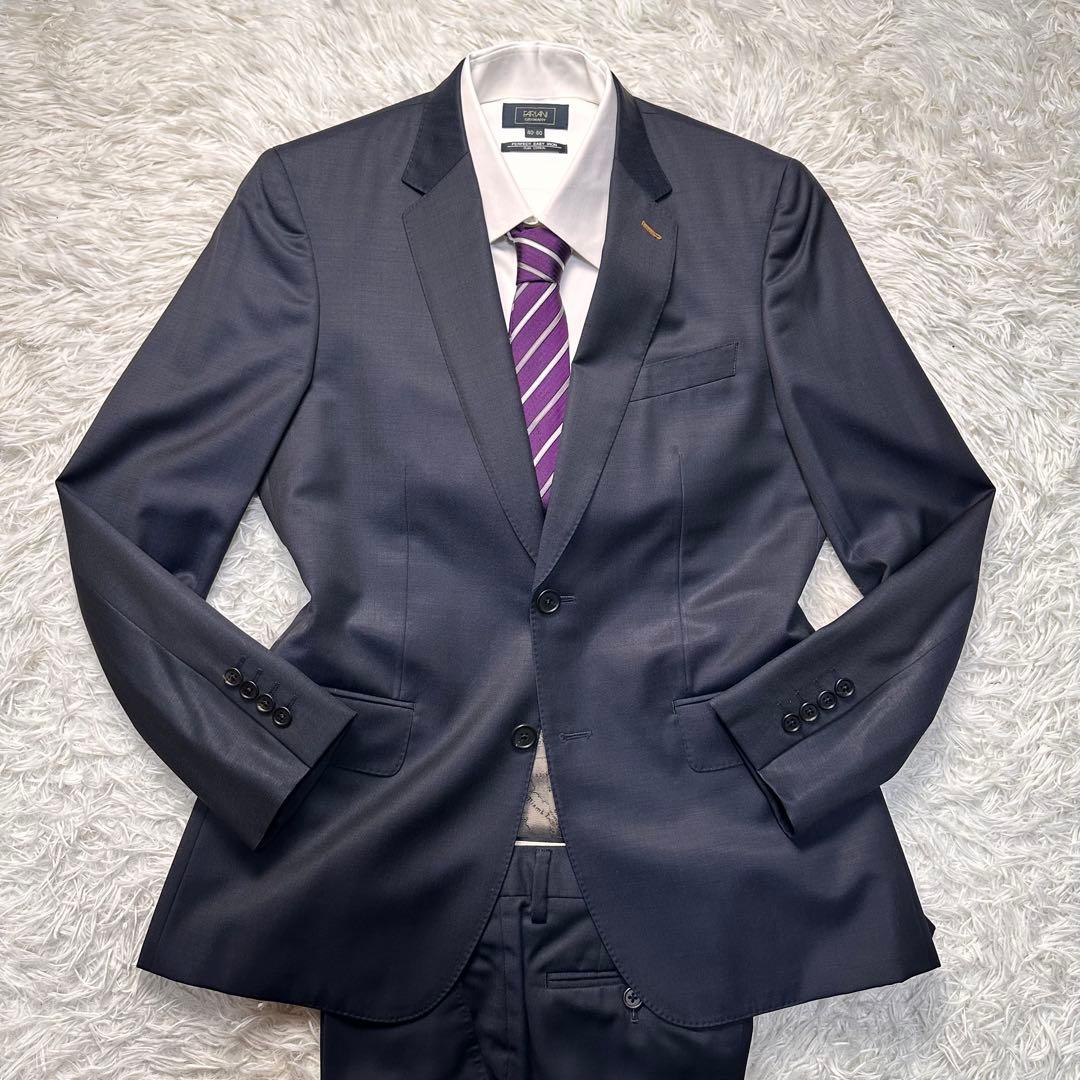 希少 現行 極美品 ポールスミス ドーメル×地図柄 光沢 セットアップ 総柄総裏