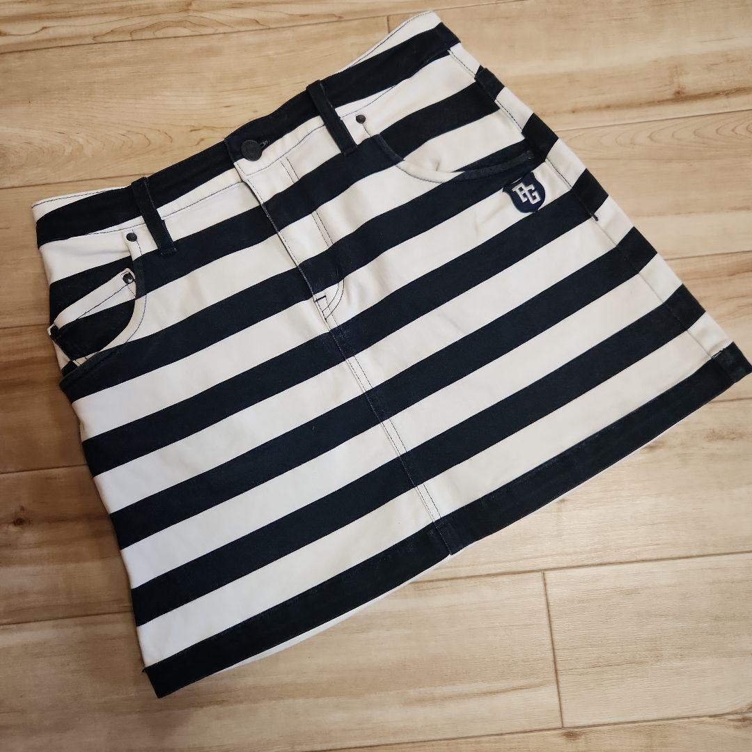 希少美品✦PEARLY GATESス✦ボーダー柄 ゴルフスカート✦0