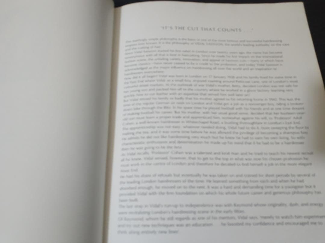 趣味・スポーツ・実用 cutting hair the vidal sassoon way