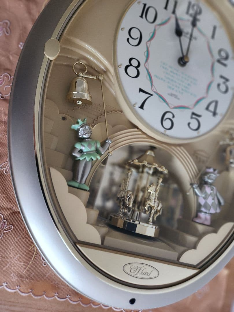 リズム（RHYTHM）スモールワールドからくり時計　日本製　電池付き