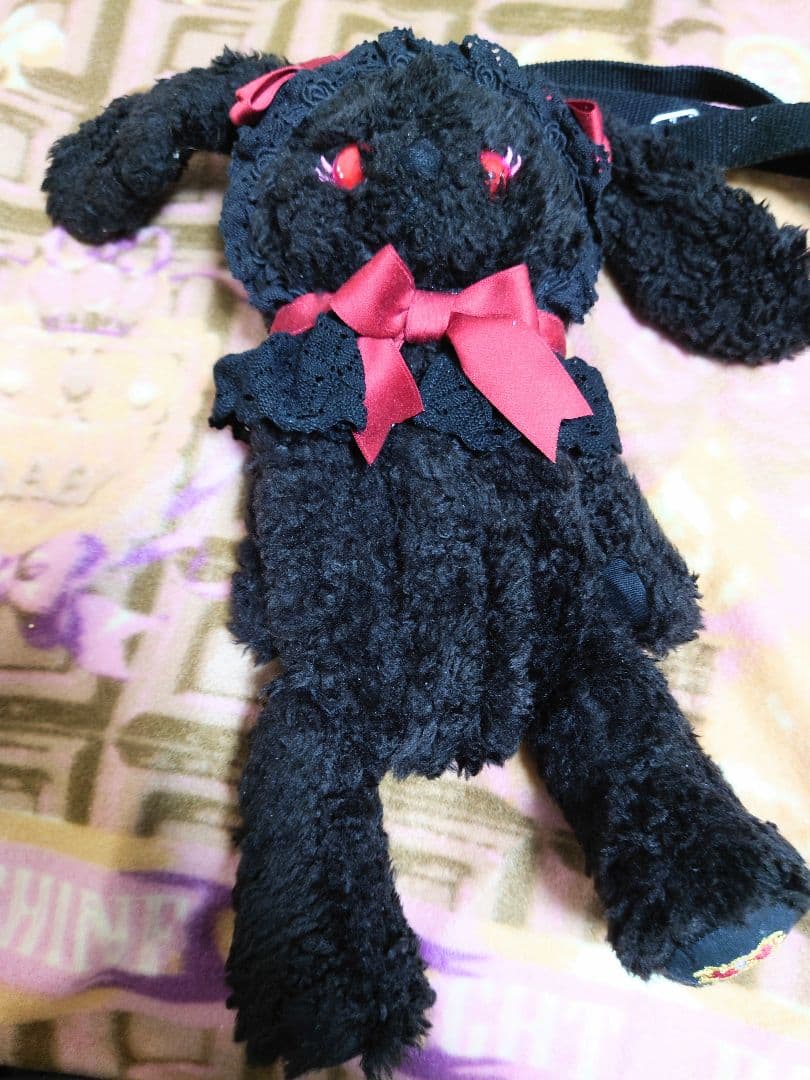 BABY うさくみゃポシェット　黒エンジ