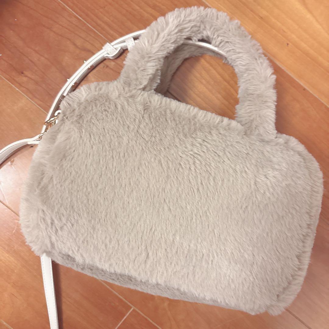 FURFUR エコファースクエアボストンバッグ ベージュ ★