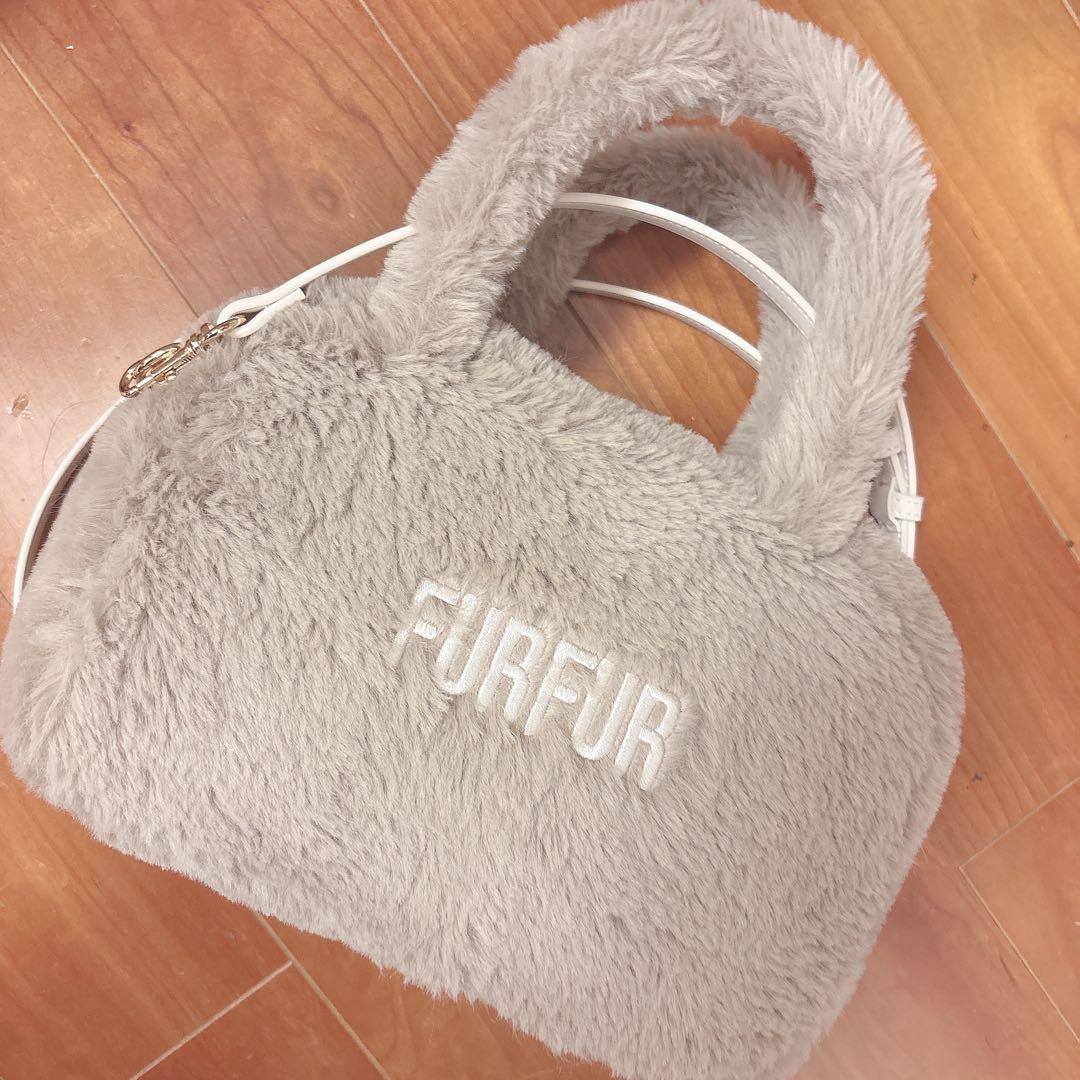 FURFUR エコファースクエアボストンバッグ ベージュ ★